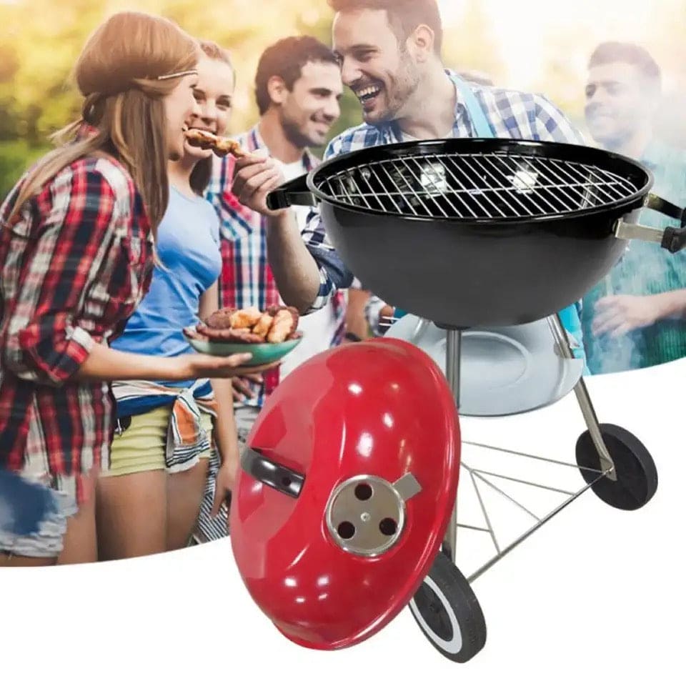 Charcoal Barbecue Grill, Barbecue Smoker Grill For Outdoor Cooking Camping, Heat Control Round BBQ Kettle, Portable Picnic Oven, Foldable Kebab Stove, Football Style BBQ Grill And Oven With Moving Stand, Trolley Grill Kettle Charcoal Barbecue Grill, Barbecue Smoker Grill For Outdoor Cooking Camping, Heat Control Round BBQ Kettle, Portable Picnic Oven, Foldable Kebab Stove, Football Style BBQ Grill And Oven With Moving Stand, Trolley Grill Kettle